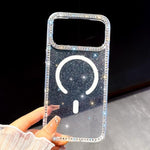 Rhinestone Dual-side IMD PC Hybrid TPU Magnetic Phone Case, For iPhone 15 Pro Max, For iPhone 15 Pro, For iPhone 15, For iPhone 14, For iPhone 14 Pro, For iPhone 14 Pro Max, For iPhone 13 Pro Max, For iPhone 13 Pro