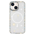 Rhinestone Dual-side IMD PC Hybrid TPU Magnetic Phone Case, For iPhone 13