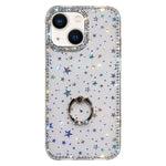 Rhinestone Ring Holder Dual-side IMD PC Hybrid TPU Phone Case, For iPhone 13