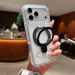 Transparent Pivot Metal Holder Magnetic Phone Case, For iPhone 18 Pro / 17 Pro, For iPhone 18 Pro Max / 17 Pro Max