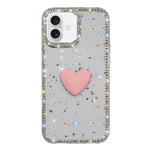 Flash Rhinestone Double-sided IMD Love Heart Phone Case, For iPhone 17e / 16e, For iPhone 17 Pro Max, For iPhone 17 Pro, For iPhone 17, For iPhone Air