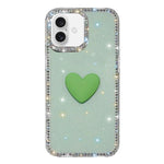 Flash Rhinestone Double-sided IMD Love Heart Phone Case, For iPhone 17e / 16e, For iPhone 17 Pro Max, For iPhone 17 Pro, For iPhone 17, For iPhone Air