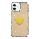 Flash Rhinestone Double-sided IMD Love Heart Phone Case, For iPhone 17e / 16e, For iPhone 17 Pro Max, For iPhone 17 Pro, For iPhone 17, For iPhone Air