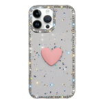 Flash Rhinestone Double-sided IMD Love Heart Phone Case, For iPhone 16 Pro Max, For iPhone 16 Pro, For iPhone 16 Plus, For iPhone 16, For iPhone 15 Pro Max