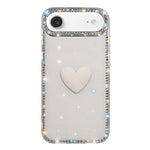 Flash Rhinestone Double-sided IMD Love Heart Phone Case, For iPhone 17e / 16e, For iPhone 17 Pro Max, For iPhone 17 Pro, For iPhone 17, For iPhone Air