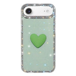 Flash Rhinestone Double-sided IMD Love Heart Phone Case, For iPhone 17e / 16e, For iPhone 17 Pro Max, For iPhone 17 Pro, For iPhone 17, For iPhone Air