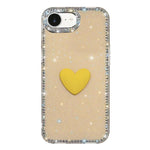 Flash Rhinestone Double-sided IMD Love Heart Phone Case, For iPhone 17e / 16e, For iPhone 17 Pro Max, For iPhone 17 Pro, For iPhone 17, For iPhone Air
