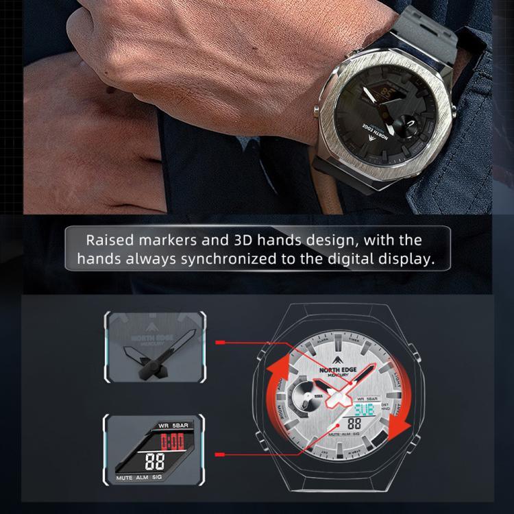 NORTH EDGE Mercury Outdoor Sports Zinc Alloy 5ATM Luminous Electronic Watch