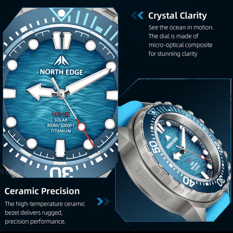 NORTH EDGE TRITON-TI Titanium Alloy Solar-powered Professional Outdoor Dive Watch