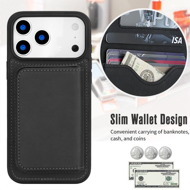 Retro Faux Leather Detachable Magnetic Wallet Bag RFID Blocking Phone Case, For iPhone 17 Pro Max, For iPhone 17 Pro