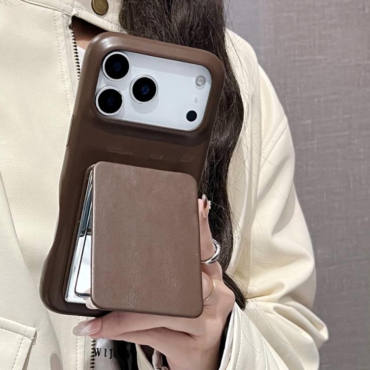 Lambskin Texture Mirror Holder Shockproof Phone Case, For iPhone 17 Pro Max, For iPhone 17 Pro