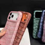 Vintage Crocodile Texture Shockproof Vegan Leather Phone Case, For iPhone 17 Pro Max, For iPhone 17 Pro