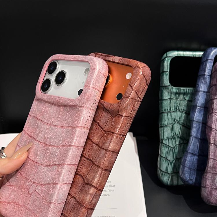 Vintage Crocodile Texture Shockproof Vegan Leather Phone Case, For iPhone 18 Pro / 17 Pro, For iPhone 18 Pro Max / 17 Pro Max