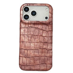 Vintage Crocodile Texture Shockproof Vegan Leather Phone Case, For iPhone 17 Pro Max, For iPhone 17 Pro