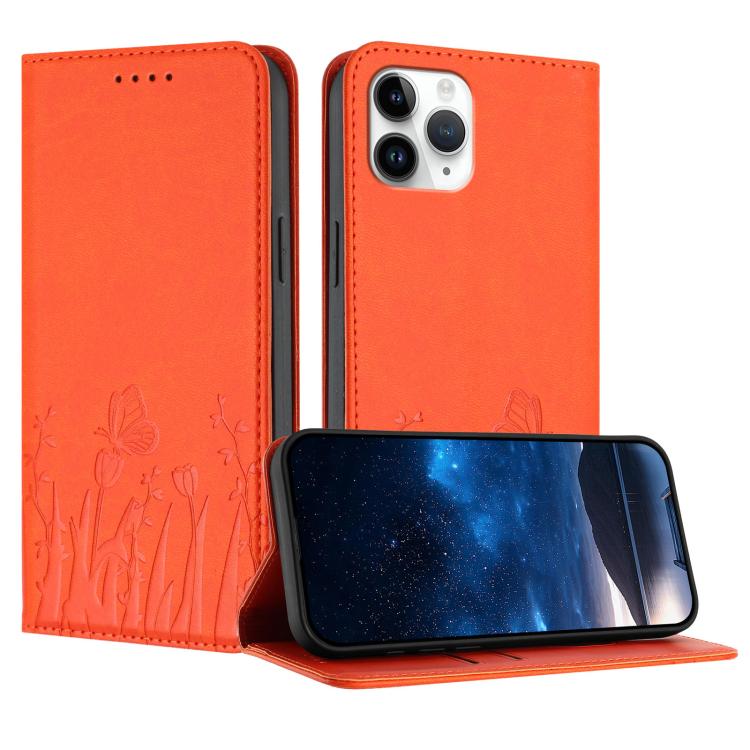 Tulips Butterfly Pattern Magnetic Vegan Leather Phone Case, For iPhone 12 mini, For iPhone 11 Pro Max, For iPhone 11, For iPhone 11 Pro