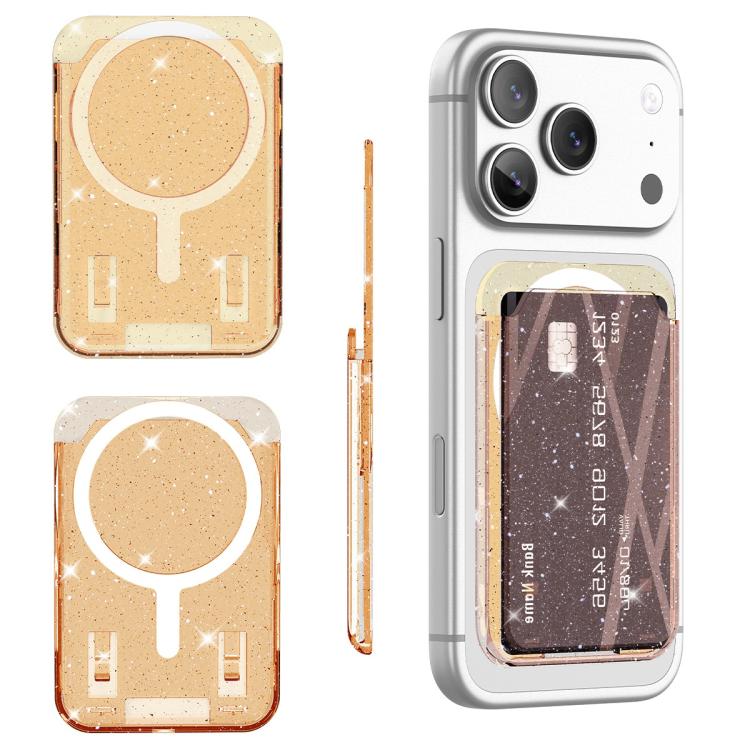 Glitter Clear Magnetic Phone Back Sticker Card Slots Bag