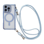 Rhinestone Clear Acrylic Electroplated Magnetic Phone Case with Right-Side Crossbody Lanyard, For iPhone 17 Pro Max, For iPhone 17 Pro, For iPhone 17, For iPhone Air, For iPhone 16 Pro Max, For iPhone 16 Pro, For iPhone 16 Plus, For iPhone 16          ...