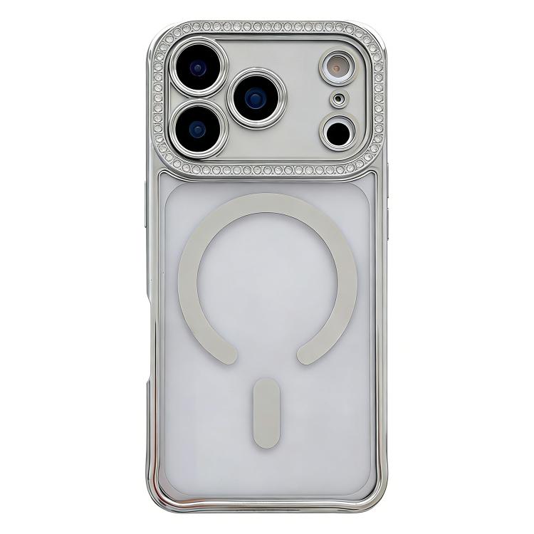 Rhinestone Clear Acrylic Electroplated Magnetic Phone Case, For iPhone 17 Pro Max, For iPhone 17 Pro, For iPhone 17, For iPhone Air, For iPhone 16 Pro Max, For iPhone 16 Pro, For iPhone 16 Plus, For iPhone 16, For iPhone 15 Pro Max