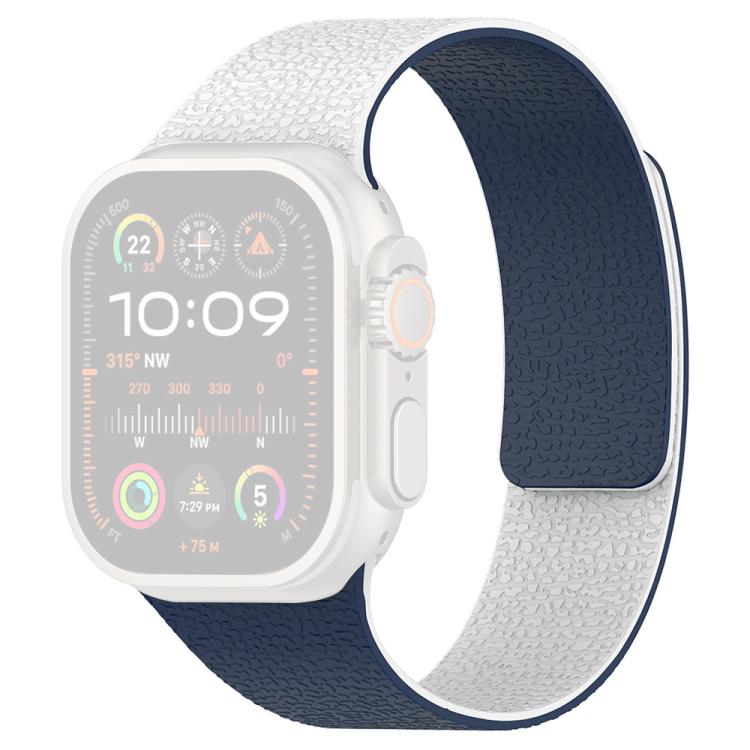 xDfind Color-blocking Litchi Texture Magnetic Silicone Watch Band, For Apple Watch 42 / 44 / 45 / 46 / 49mm, For Apple Watch 38 / 40 / 41 / S11 42mm