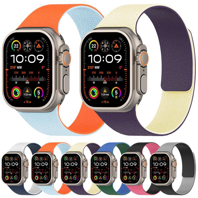 xDfind Color-blocking Litchi Texture Magnetic Silicone Watch Band, For Apple Watch 42 / 44 / 45 / 46 / 49mm, For Apple Watch 38 / 40 / 41 / S11 42mm