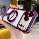 Crystal Shield Ring Holde TPU + Acrylic Magnetic Phone Case, For iPhone 17 Pro Max, For iPhone 17 Pro, For iPhone 17, For iPhone Air, For iPhone 16 Pro Max, For iPhone 16 Pro