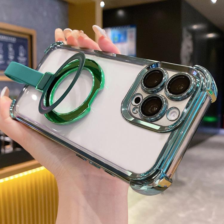 Crystal Shield Ring Holde TPU + Acrylic Magnetic Phone Case, For iPhone 16 Plus, For iPhone 16, For iPhone 15 Pro Max, For iPhone 15 Pro, For iPhone 15 Plus, For iPhone 15