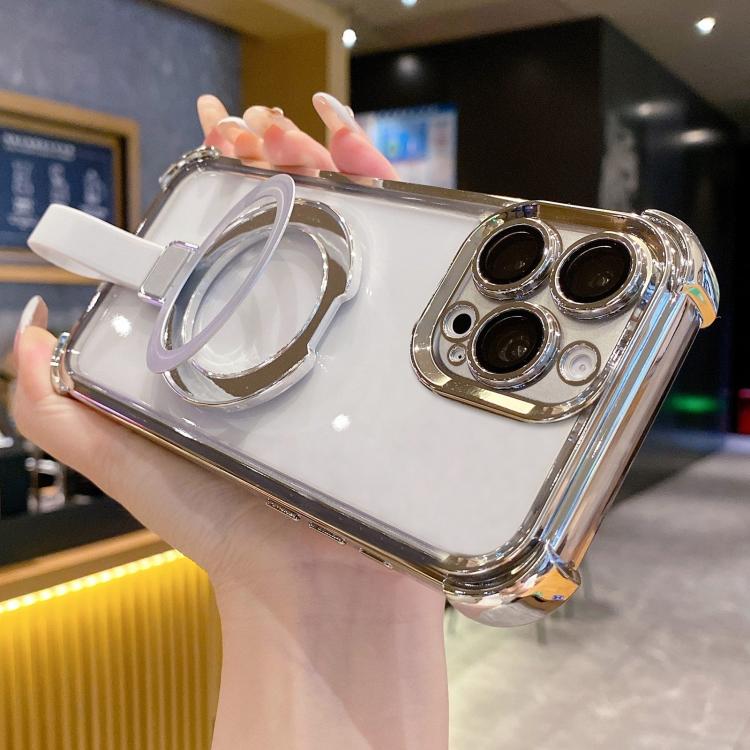 Crystal Shield Ring Holde TPU + Acrylic Magnetic Phone Case, For iPhone 16 Plus, For iPhone 16, For iPhone 15 Pro Max, For iPhone 15 Pro, For iPhone 15 Plus, For iPhone 15