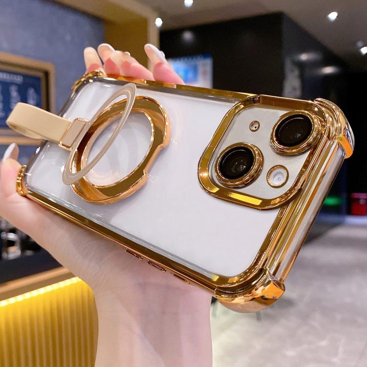 Crystal Shield Ring Holde TPU + Acrylic Magnetic Phone Case, For iPhone 16 Plus, For iPhone 16, For iPhone 15 Pro Max, For iPhone 15 Pro, For iPhone 15 Plus, For iPhone 15