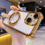 Crystal Shield Ring Holde TPU + Acrylic Magnetic Phone Case, For iPhone 13