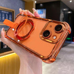 Crystal Shield Ring Holde TPU + Acrylic Magnetic Phone Case, For iPhone 13