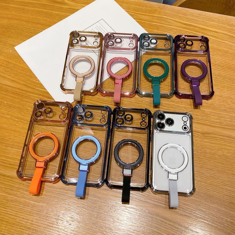 Crystal Shield Ring Holde TPU + Acrylic Magnetic Phone Case, For iPhone 17 Pro Max, For iPhone 17 Pro, For iPhone 17, For iPhone Air, For iPhone 16 Pro Max, For iPhone 16 Pro