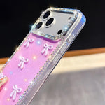 Sparkling IMD Colorful Bow Phone Case with Bracelet, For iPhone 13 Pro, For iPhone 13
