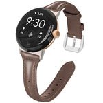 xDfind Slim Genuine Leather Watch Band, For Google Pixel Watch 4 / 3 45mm, For Google Pixel Watch 4 / 3 / 2 / 1 41mm