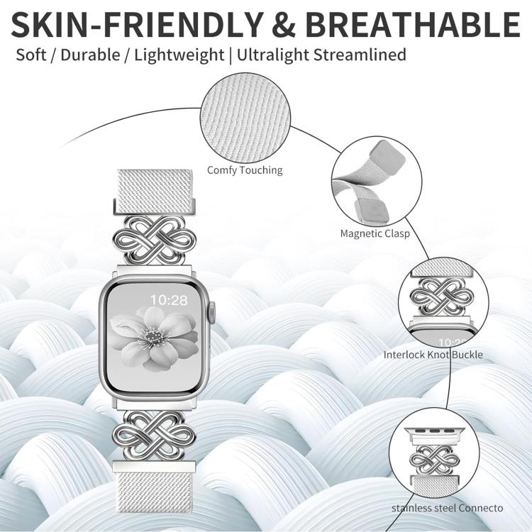 xDfind Chinese Knot Nylon Braided Magnetic Buckle Watch Band, For Apple Watch 42 / 44 / 45 / 46 / 49mm, For Apple Watch 38 / 40 / 41 / S11 42mm