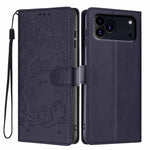 Tree Cat Embossed Flip Vegan Leather Phone Case, For iPhone 17e / 16e, For iPhone 17 Pro Max, For iPhone 17 Pro, For iPhone 17, For iPhone Air, For iPhone 16 Pro Max