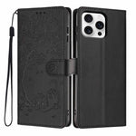 Tree Cat Embossed Flip Vegan Leather Phone Case, For iPhone 17e / 16e, For iPhone 17 Pro Max, For iPhone 17 Pro, For iPhone 17, For iPhone Air, For iPhone 16 Pro Max
