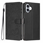 Tree Cat Embossed Flip Vegan Leather Phone Case, For iPhone 16 Pro, For iPhone 16 Plus, For iPhone 16, For iPhone 15 Pro Max, For iPhone 15 Pro, For iPhone 15 Plus