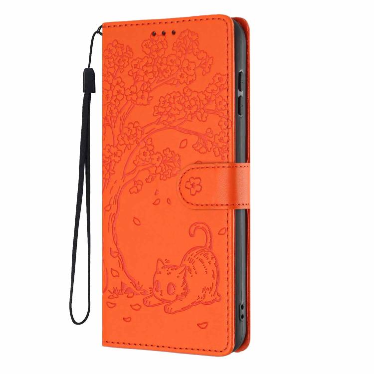 Tree Cat Embossed Flip Vegan Leather Phone Case, For iPhone 15, For iPhone 14 Plus, For iPhone 14, For iPhone 14 Pro, For iPhone 14 Pro Max, For iPhone 13 Pro Max
