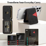 ESEBLE S1 Retro Vegan Leather Texture Magnetic RFID Mobile Phone Card Slots Holder