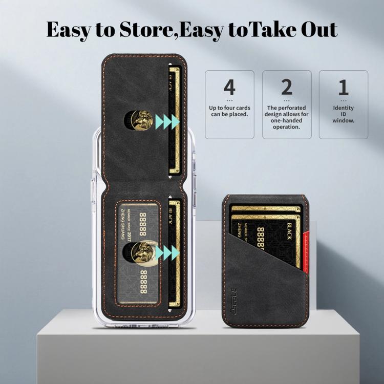 ESEBLE S1 Retro Vegan Leather Texture Magnetic RFID Mobile Phone Card Slots Holder