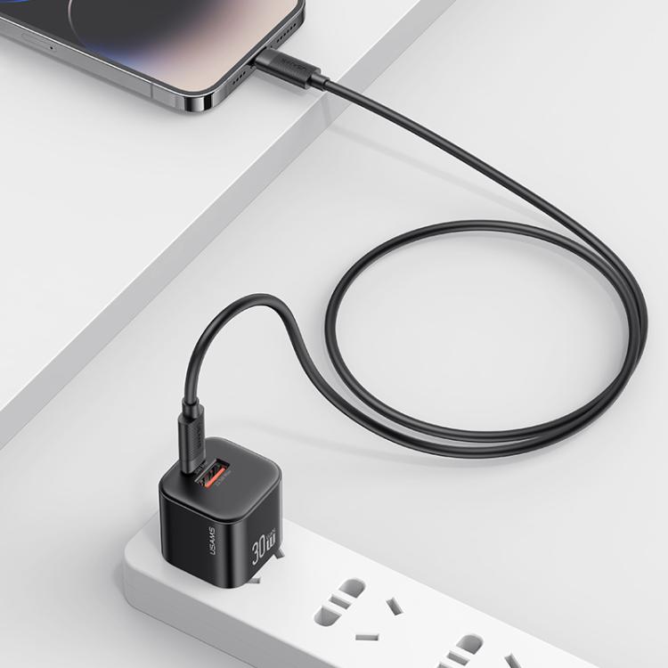 USAMS SJ781 U94 USB-C / Type-C to 8 Pin PD30W Fast Charging Data Cable, 1m