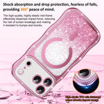 Wavy Frame Star Diamond Electroplate TPU Glitter Magnetic Phone Case, For iPhone 17 Pro Max, For iPhone 17 Pro, For iPhone 17, For iPhone 16 Pro Max, For iPhone 16 Pro, For iPhone 16