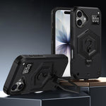 Hexagon Armor Magnetic Holder Weighing Scale Phone Case, For iPhone 17 Pro Max, For iPhone 17 Pro, For iPhone 17, For iPhone Air, For iPhone 16 Pro Max, For iPhone 16 Pro