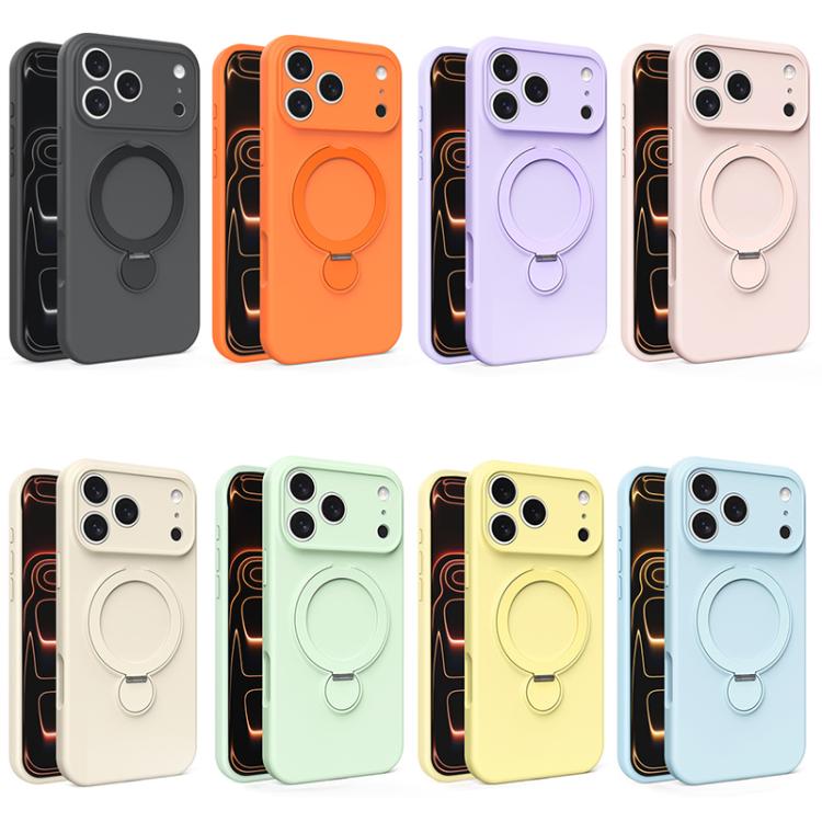 Liquid Silicone MagSafe Holder Phone Case, For iPhone 17 Pro Max, For iPhone 17 Pro, For iPhone 17, For iPhone Air