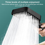 Portable 3-Setting Adjustable Pressurized Square Large Panel Shower Head Shower Nozzle