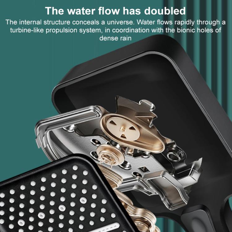 Portable 3-Setting Adjustable Pressurized Square Large Panel Shower Head Shower Nozzle
