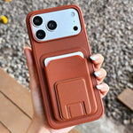 Square Folding Card Bag Holder Phone Case, For iPhone 17 Pro Max, For iPhone 17 Pro, For iPhone 17, For iPhone Air, For iPhone 16 Pro Max, For iPhone 16 Pro
