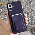 Square Folding Card Bag Holder Phone Case, For iPhone 17 Pro Max, For iPhone 17 Pro, For iPhone 17, For iPhone Air, For iPhone 16 Pro Max, For iPhone 16 Pro
