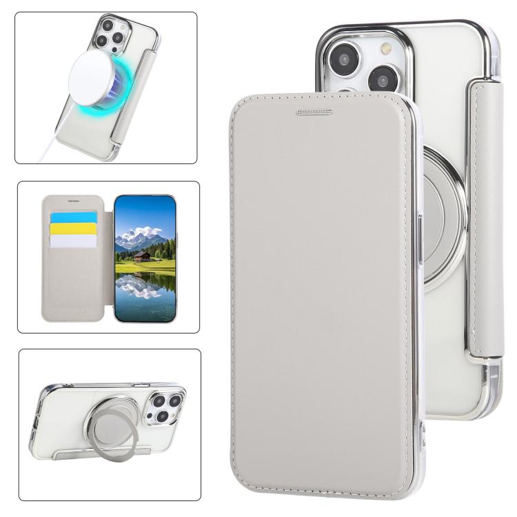 Ultra-thin Rotation Holder Magnetic Plating Vegan Leather Phone Case, For iPhone 16 Pro, For iPhone 16 Plus, For iPhone 16, For iPhone 15 Pro Max, For iPhone 15 Pro, For iPhone 15 Plus / 14 Plus