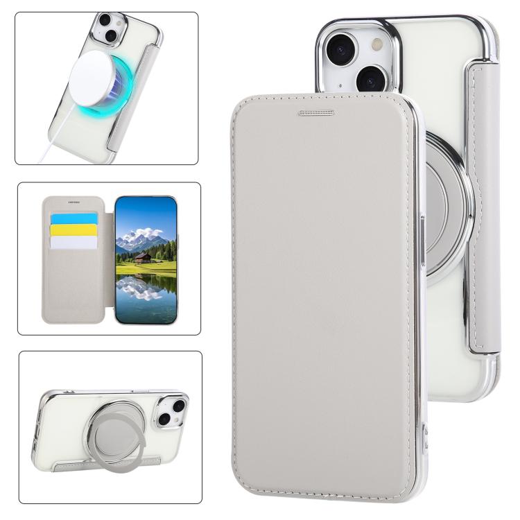 Ultra-thin Rotation Holder Magnetic Plating Vegan Leather Phone Case, For iPhone 16 Pro, For iPhone 16 Plus, For iPhone 16, For iPhone 15 Pro Max, For iPhone 15 Pro, For iPhone 15 Plus / 14 Plus